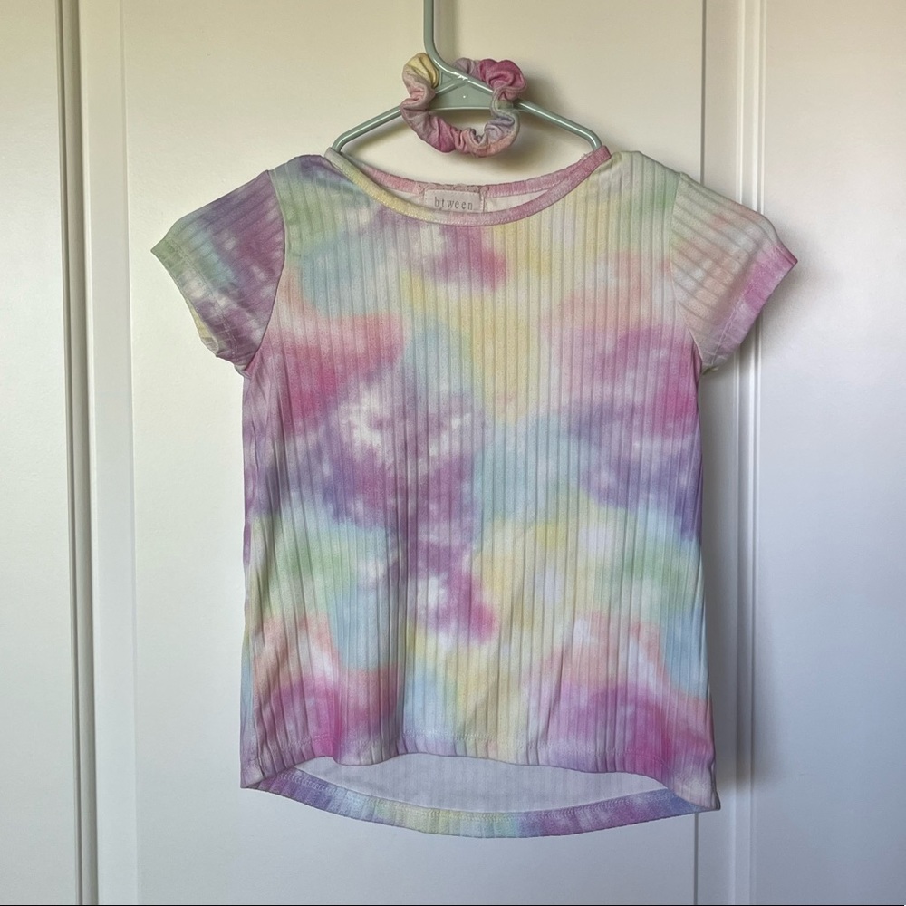 Girl’s btween Tie Dye Shirt with Matching Scrunchie